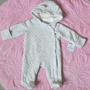 Carter's Light Gray Quilted Footie